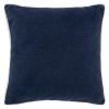 Fodera per cuscino in cotone piqué blu con fettuccia 40x40 cm