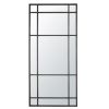 Grand miroir fenêtre rectangulaire en métal noir 90x190