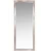 Grand miroir rectangulaire à moulures en bois de paulownia argenté 80x190
