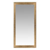 Grand miroir rectangulaire à moulures en bois de paulownia doré 90x180