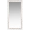 Grand miroir rectangulaire en bois de manguier sculpté blanc 90x180