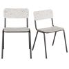 Grijze metalen stoelen voor professioneel gebruik van gerecycleerd Le Pavé®-plastic met meerkleurig terrazzo-effect (x2)