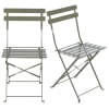 Cadeiras profissionais de exterior de metal verde-caqui (x2)