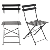 Set aus 2 Gartenklappstühlen aus schwarzem Stahl