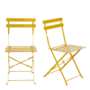 Klappbare Garten-Esstischstühle aus Metall, gelb (2 Stück)