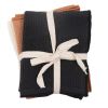 Handdoek van katoen met honingraat (x3) - bruin/beige/antracietgrijs - 30 x 50 cm