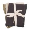 Handdoeken met honingraat van katoen (x3) - grijs/ecru/kakigroen - 30 x 50 cm
