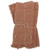 Handtücher aus Baumwollgaze mit Fransen, braun, 45x45cm, Set aus 2