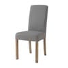 Housse de chaise en lin lavé grise, compatible chaise