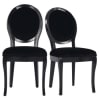 Stühle mit schwarzem Samtbezug, Set aus 2