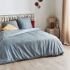Juego de cama de algodón verde salvia con ribetes blancos 260x240 cm