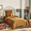 Juego de cama infantil de algodón orgánico marrón caramelo 140x200