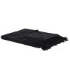 Kuscheldecke aus recyceltem Polyester, schwarz 170x130cm