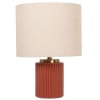 Lampe en céramique terracotta et abat-jour en polyester recyclé beige