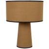 Lampe en tissu marron ocre avec biais noirs