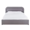 Letto con vano contenitore grigio 160x200 cm con rete in doghe