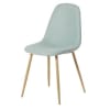 Lichtblauwe stoel in Scandinavische stijl en metaal imitatie-eik