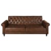 3/4-Sitzer-Sofa Clic-Clac mit braunem Velourslederbezug