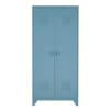 Kleiderschrank mit 2 Türen aus Metall, blaugrau