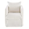 Sessel mit weißem Leinen-Crinkle-Bezug