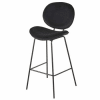 Black Velvet and Metal Bar Chair H73