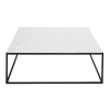 Vierkante salontafel van wit marmer en zwart metaal