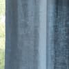 Marineblauw ringgordijn uit licht linnen 130 x 300 cm