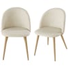 Gemêleerd beige vintage stoelen met metaal en eikenhouteffect voor professioneel gebruik (x2)