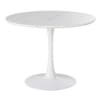 Mesa de jantar efeito de mármore e metal branco para 4/5 pessoas D100