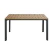 Mesa de jardín de aluminio gris antracita y material compuesto efecto madera para 4/6 personas, L. 140