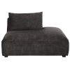 Módulo de chaise longue direito para sofá modular em veludo matizado cinzento-escuro