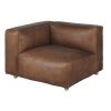 Módulo esquinero de sofá de cuero marrón