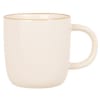 Mug in ceramica bianca con bordo marrone