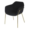 Cadeira em veludo preto e metal dourado, OEKO-TEX®