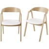 Stühle für gewerbliche Nutzung aus Buchenholz und mit weißem Textilbezug (x2)