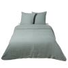 Parure da letto in lino lavato verde giada, 220x240 cm