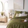 Parure de lit en coton biologique vert olive 240x220