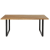 Gartentisch aus massivem Akazienholz und schwarzem Metall für 6/8 Personen L190