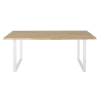 Gartentisch aus massivem Akazienholz und weißem Stahl für 6/8 Personen L190
