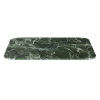 Plateau de table professionnel en verre effet marbre vert 2 personnes L70