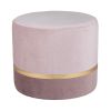 DREAMADE Lot de 2 Tabouret Pouf Rond en Velours avec Coussinets