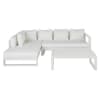 Salon de jardin 5 places en aluminium blanc