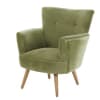 Sessel aus Vintage-Optik Samt kakigrün