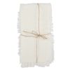 Serviettes en gaze de coton blanc à franges 45x45 (x2)