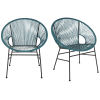 Sessel für gewerbliche Nutzung aus blauem Kunstharz und schwarzem Metall (x2)
