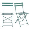 Set aus 2 Gartenklappstühlen aus grünem Stahl
