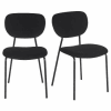Set di 2 sedie professionali in metallo nero e velluto nero