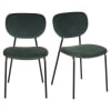 Set di 2 sedie professionali in metallo nero e velluto verde