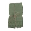 Set di 2 tovaglioli di cotone con bordi in pizzo verdi 42x42 cm