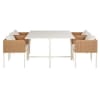 Set tavolo da giardino con 4 sedie in metallo écru e resina riciclata beige